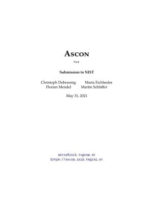 Ascon V1.2. Submission to NIST