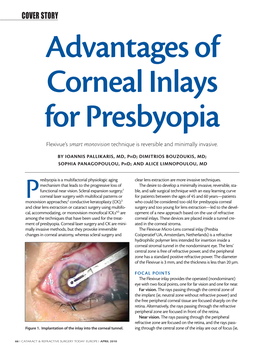 COVER STORY Advantages of Corneal Inlays for Presbyopia