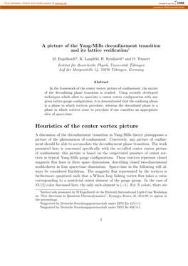 Heuristics of the Center Vortex Picture