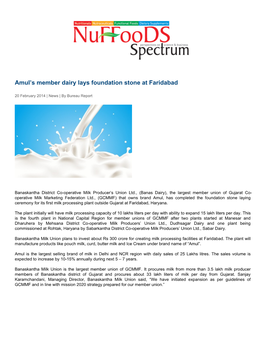 Amul™S Member Dairy Lays Foundation