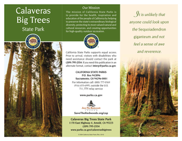 Calaveras Big Trees State Park 1170 East Highway 4, Arnold, CA 95223 (209) 795-2334