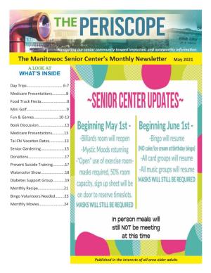 The Manitowoc Senior Center's Monthly Newsletter May 2021