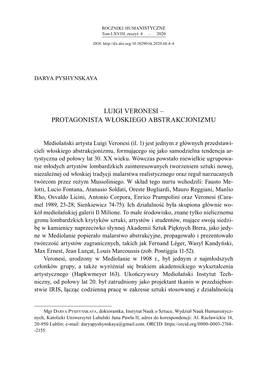 Luigi Veronesi – Protagonista Włoskiego Abstrakcjonizmu