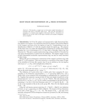 ROOT SPACE DECOMPOSITION of G2 from OCTONIONS