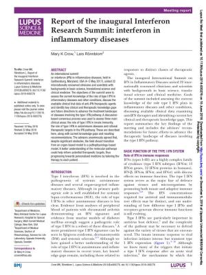 Interferon in Inflammatory Diseases