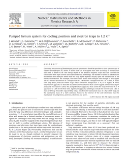 Pumped Helium System for Cooling Positron and Electron Traps to 1.2 K $ Ã J