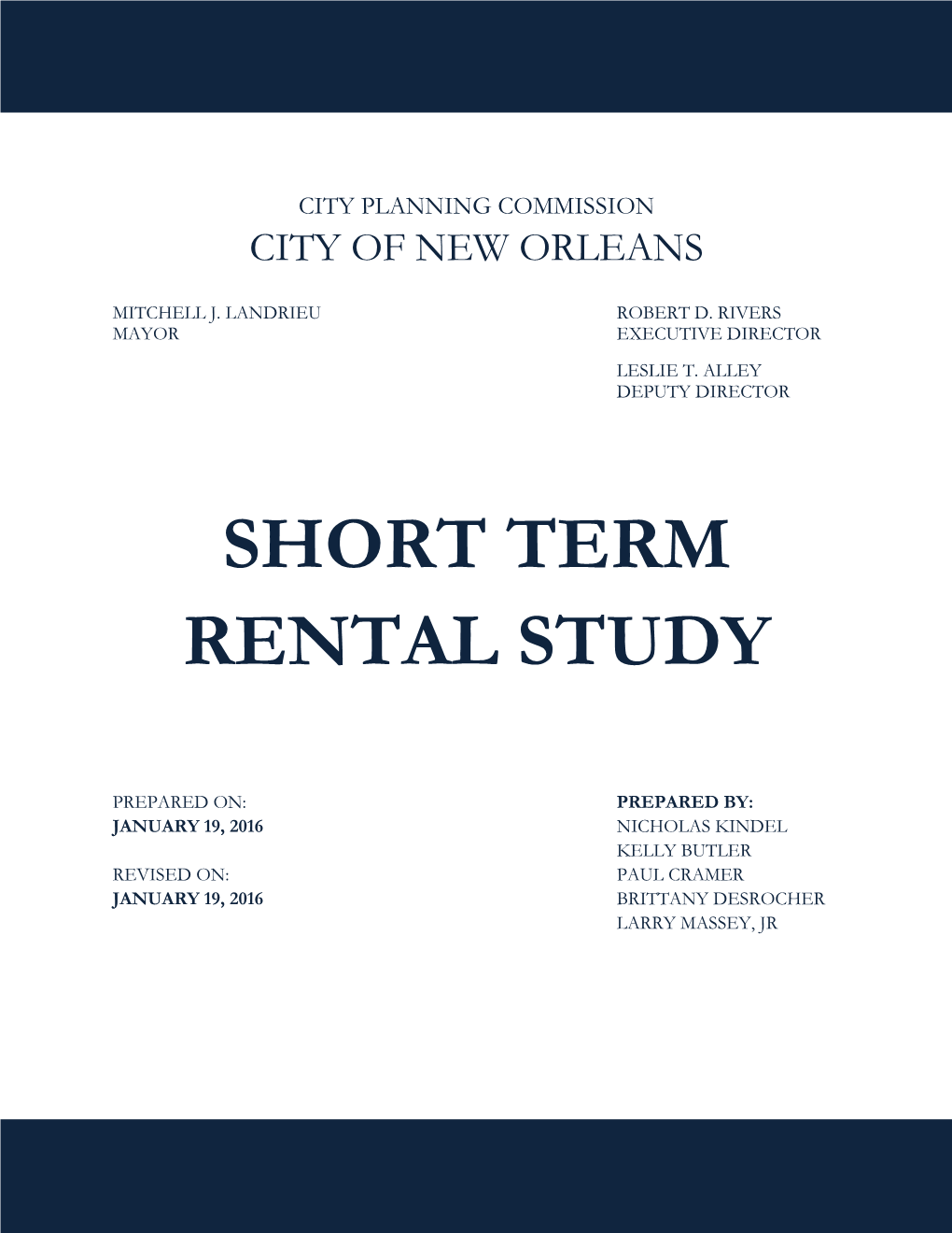 Short Term Rental Study