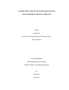 A Flight Simulation Study of the Simultaneous Non-Interfering