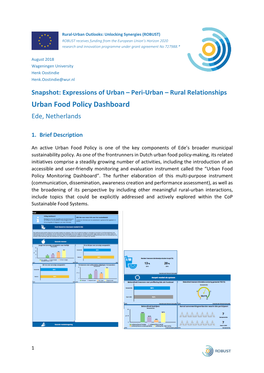 S-EDE1 Urban Food Policy Dashboard