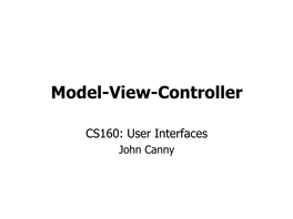 Model-View-Controller