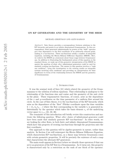 On KP Generators and the Geometry of the HBDE Gekhtman/Kasman