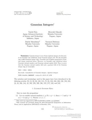 Gaussian Integers1
