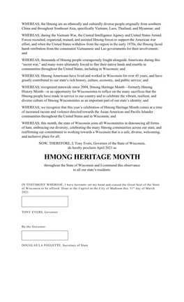 Hmong Heritage Month