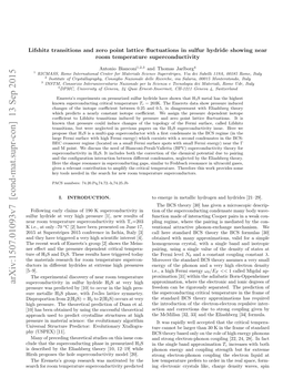 Arxiv:1507.01093V7 [Cond-Mat.Supr-Con] 13 Sep 2015 Erhfrro Eprtr Uecnutvt Predicted Superconductivity Temperature Room for Search While [20]