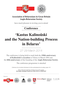 'Kastus Kalinoŭski and the Nation-Building Process in Belarus'
