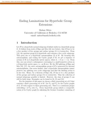 Ending Laminations for Hyperbolic Group Extensions