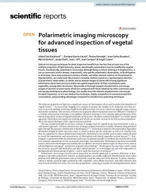 Polarimetric Imaging Microscopy for Advanced Inspection of Vegetal