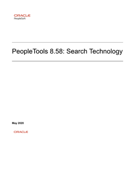 Peopletools 8.58: Search Technology