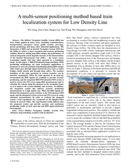 A Multi-Sensor Positioning Method Based Train Localization System for Low Density Line