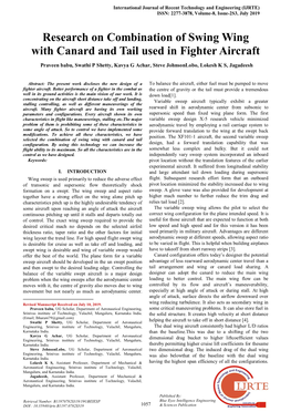 Research on Combination of Swing Wing with Canard and Tail Used in Fighter Aircraft