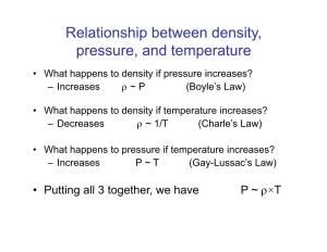 Relationship Between Density, Pressure, and Temperature