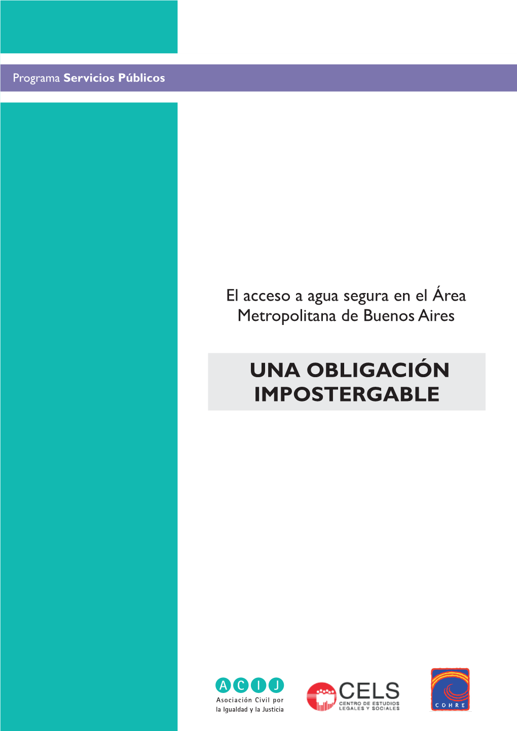 El Acceso a Agua Segura En El Área Metropolitana De Buenos Aires