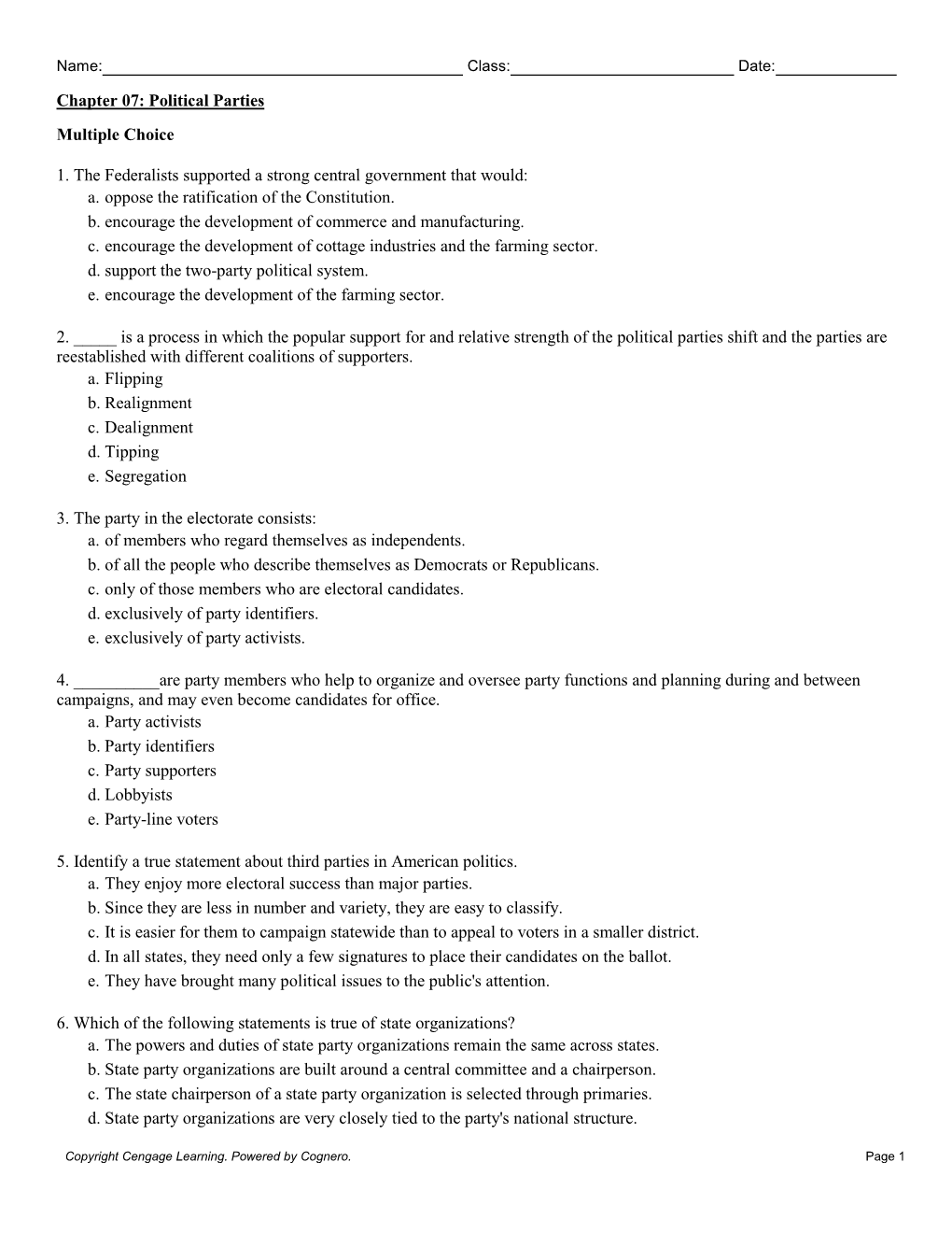 Chapter 07: Political Parties