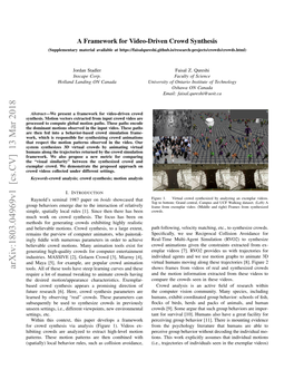 A Framework for Video-Driven Crowd Synthesis (Supplementary Material Available At