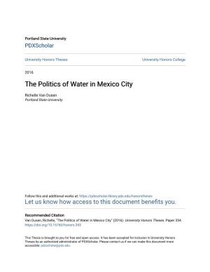 The Politics of Water in Mexico City