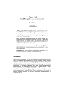 Ciphire Mail Email Encryption and Authentication