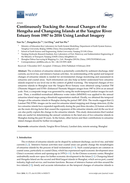Continuously Tracking the Annual Changes of the Hengsha and Changxing Islands at the Yangtze River Estuary from 1987 to 2016 Using Landsat Imagery