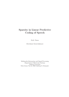 Sparsity in Linear Predictive Coding of Speech
