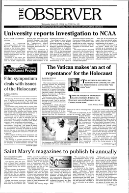 University Reports Investigation to R~CAA