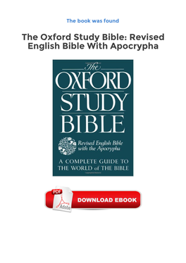 Free the Oxford Study Bible: Revised English Bible with Apocrypha