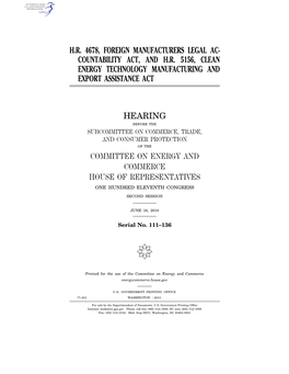 Hr 4678, Foreign Manufacturers Legal Ac