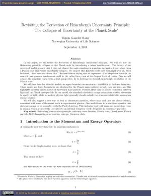 Revisiting the Derivation of Heisenberg's Uncertainty Principle