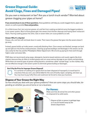Grease Disposal Guide: Avoid Clogs, Fines and Damaged Pipes!