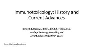 Immunotoxicology: History and Current Advances
