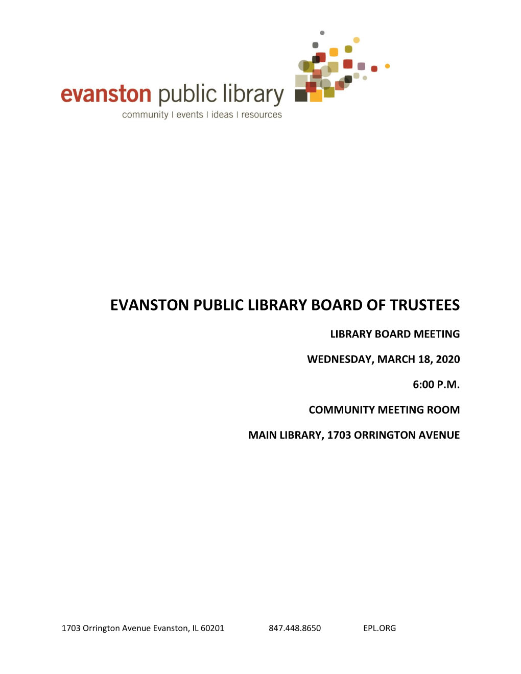 Evanston Public Library Board of Trustees