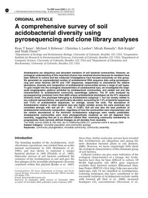 A Comprehensive Survey of Soil Acidobacterial Diversity Using Pyrosequencing and Clone Library Analyses