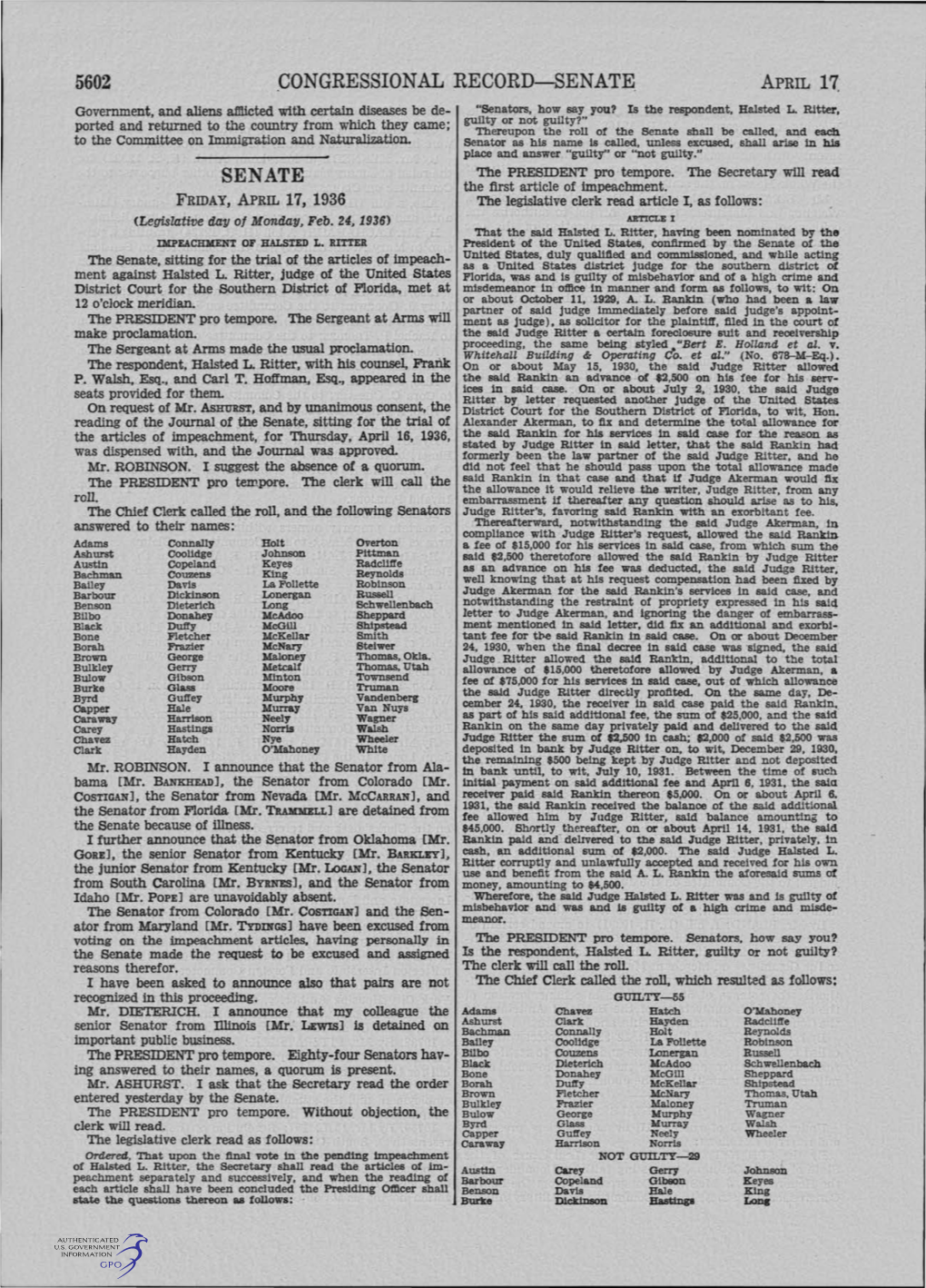 Congressional Record-Senate Senate