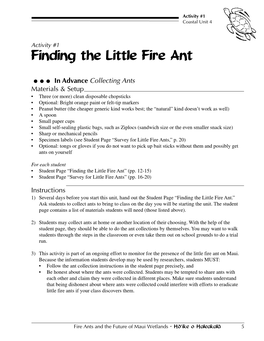 Finding the Little Fire Ant
