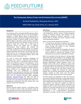 Sasakawa Africa Fund for Extension Education (Safe)