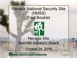 Nevada National Security Site (NNSS) Tour Booklet