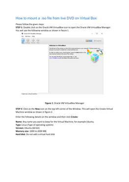 How to Mount a .Iso File from Live DVD on Virtual Box