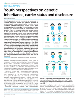 Youth Perspectives on Genetic Inheritance, Carrier Status and Disclosure