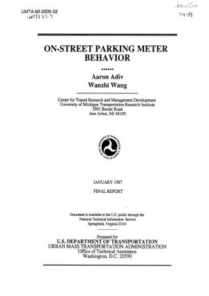 On-Street Parking Meter Behavior
