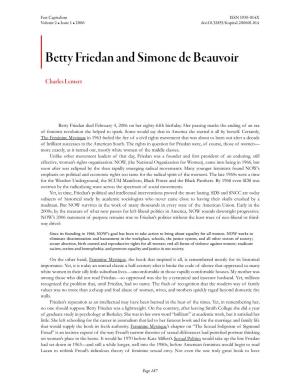 Betty Friedan and Simone De Beauvoir
