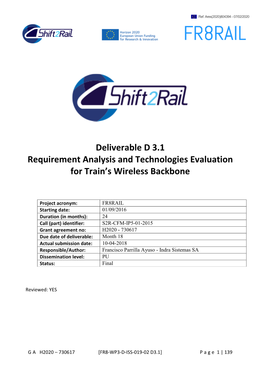 Requirement Analysis and Technologies Evaluation for Train's