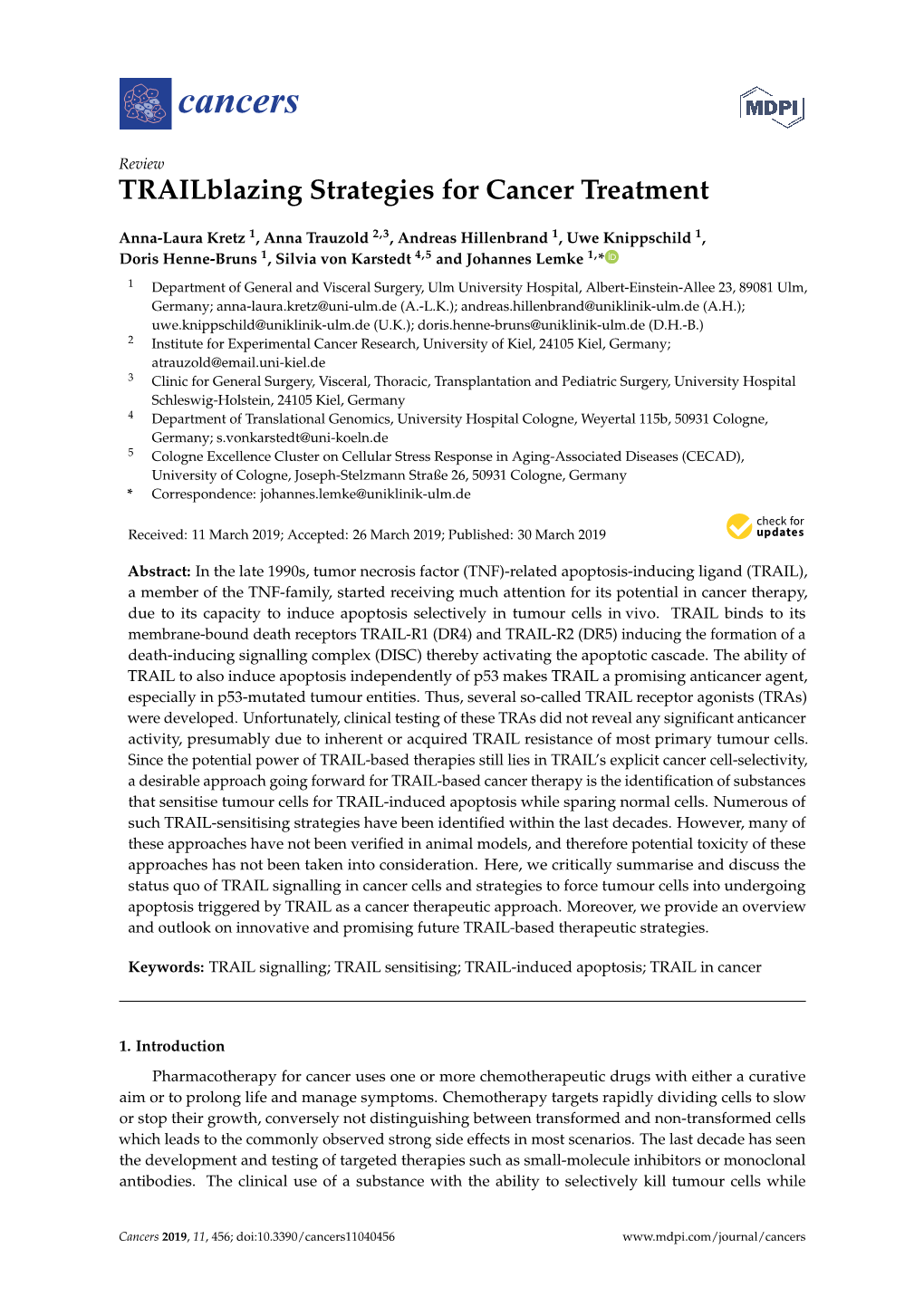 Trailblazing Strategies for Cancer Treatment